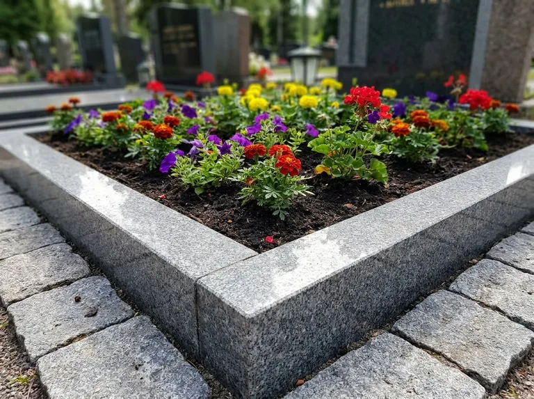 Цветник и многолетники в озеленении могильного участка в Нижнем Новгороде