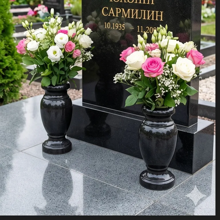 Гранитные вазы для цветов на участке в Нижнем Новгороде