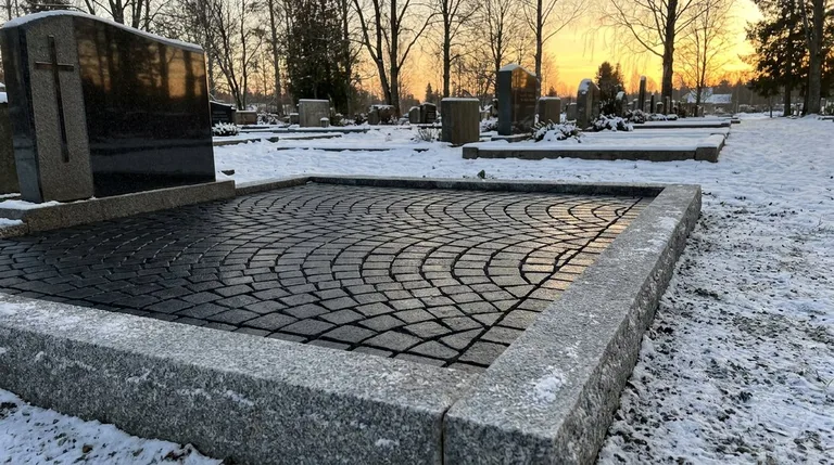 Гранитная брусчатка на могильном участке, образец ПМ005 в Нижнем Новгороде