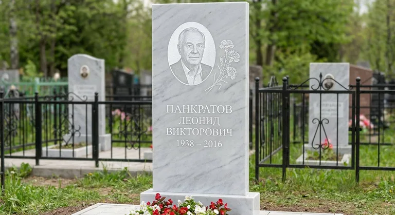 Памятник с гравировкой гвоздик — выполненная работа «Панкратов» в Нижнем Новгороде