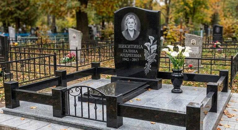 Памятник с гравировкой калл — выполненная работа «Никитина» в Нижнем Новгороде
