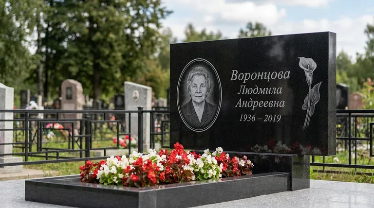 Памятник с гравировкой калл — выполненная работа «Воронцова» в Нижнем Новгороде