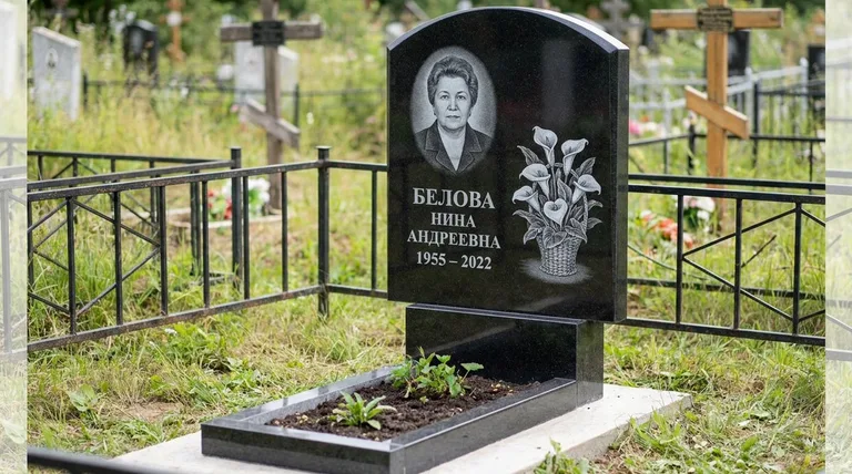 Памятник с гравировкой калл — выполненная работа «Белова» в Нижнем Новгороде