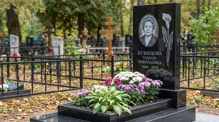 Памятник с гравировкой калл — выполненная работа «Кузнецова» в Нижнем Новгороде