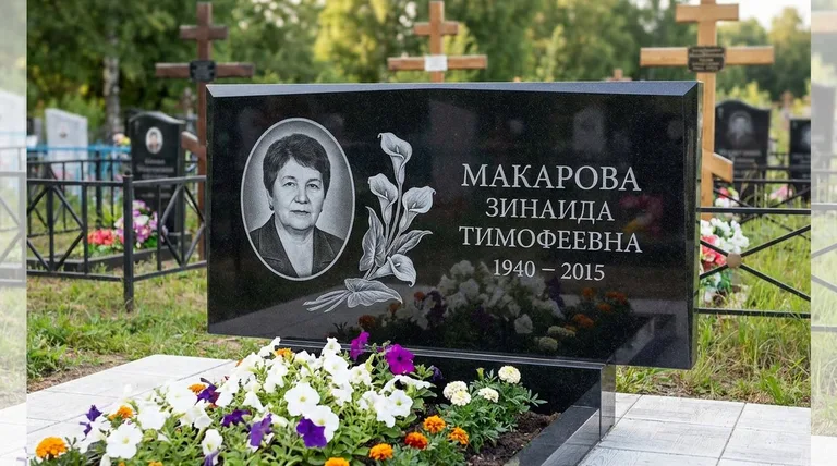 Памятник с гравировкой калл — выполненная работа «Макарова» в Нижнем Новгороде