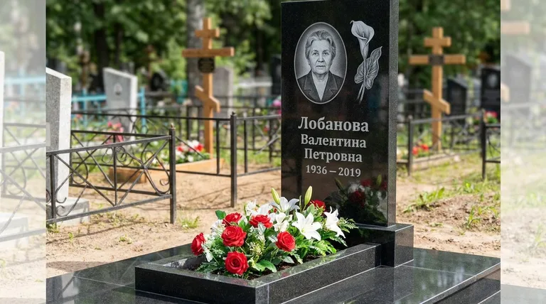 Памятник с гравировкой калл — выполненная работа «Лобанова» в Нижнем Новгороде