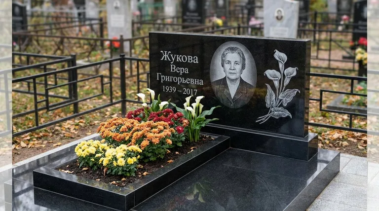 Памятник с гравировкой калл — выполненная работа «Жукова» в Нижнем Новгороде