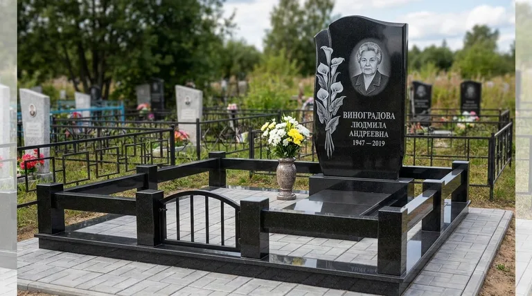 Памятник с гравировкой калл — выполненная работа «Виноградова» в Нижнем Новгороде