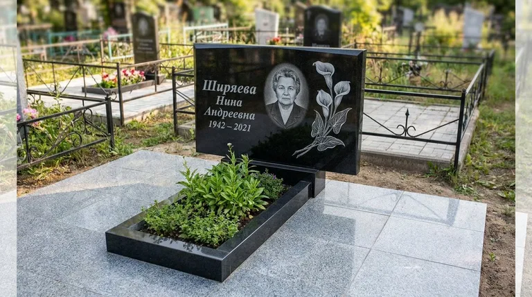 Памятник с гравировкой калл — выполненная работа «Ширяева» в Нижнем Новгороде