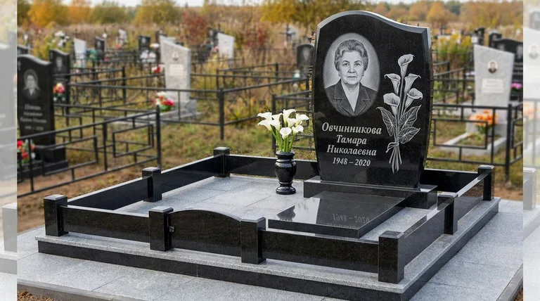Памятник с гравировкой калл — выполненная работа «Овчинникова» в Нижнем Новгороде