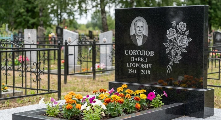 Гравировка роз на памятник в Нижнем Новгороде — пример работы на граните