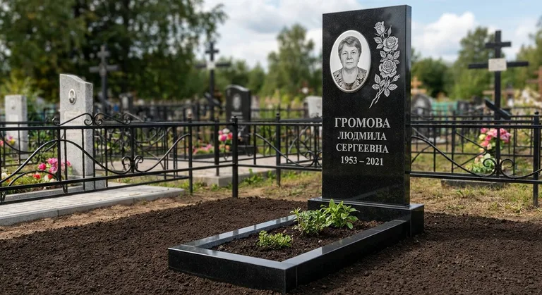 Памятник с гравировкой роз — выполненная работа «Громова» в Нижнем Новгороде