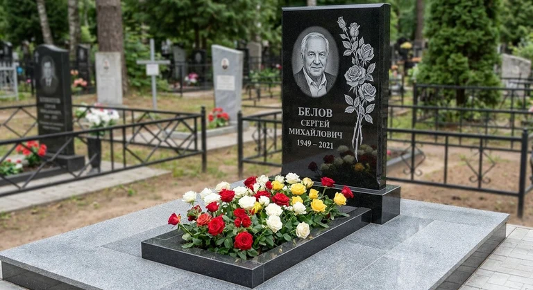 Гравировка цветов на памятник в Нижнем Новгороде — розы на граните