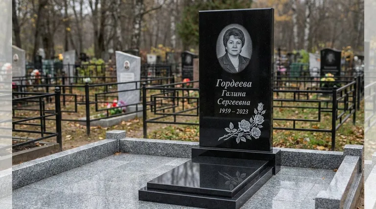 Памятник с гравировкой роз — выполненная работа «Гордеева» в Нижнем Новгороде