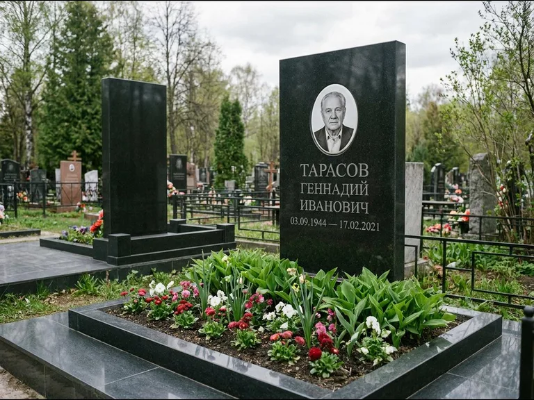 Керамический портрет на габбро-диабазе в Нижнем Новгороде