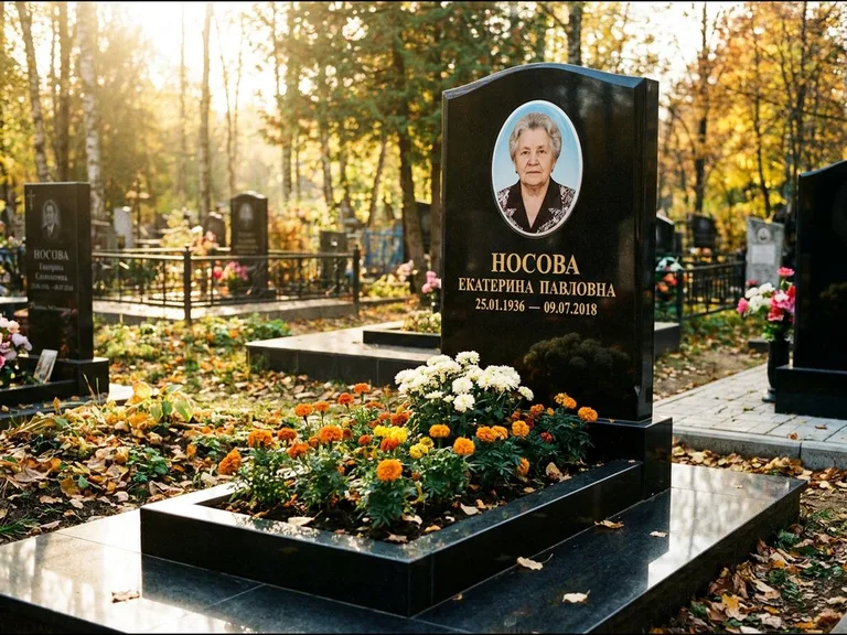 Керамический портрет мужчины на чёрном граните в Нижнем Новгороде