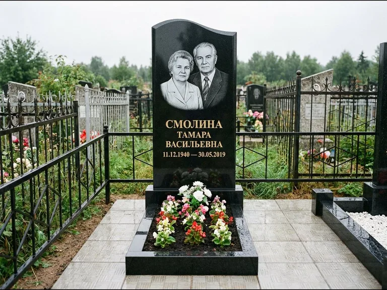 Гравировка портрета на чёрном граните — выполненная работа 10 в Нижнем Новгороде