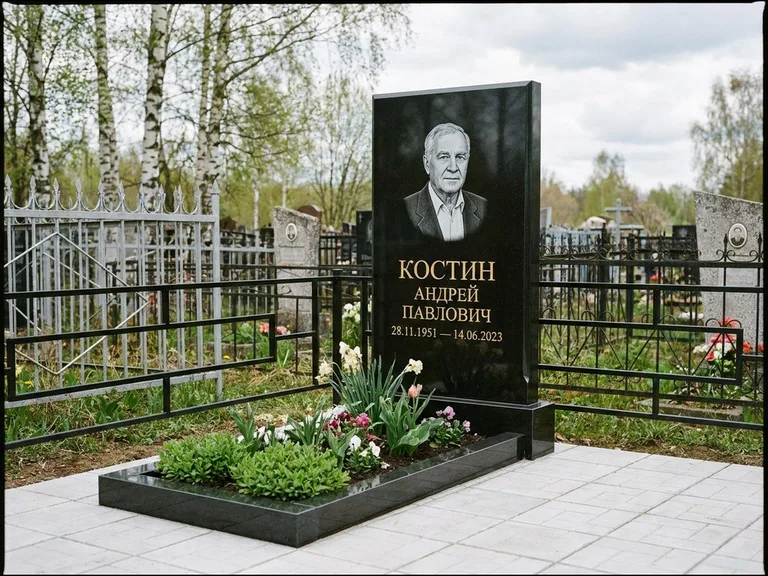 Гравировка портрета на чёрном граните — выполненная работа 15 в Нижнем Новгороде