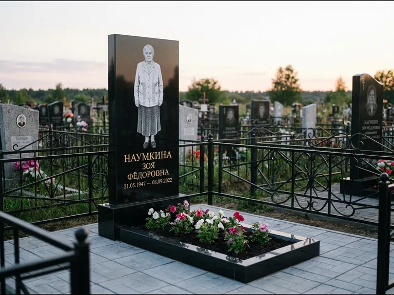 Гравировка портрета на чёрном граните — выполненная работа 18 в Нижнем Новгороде
