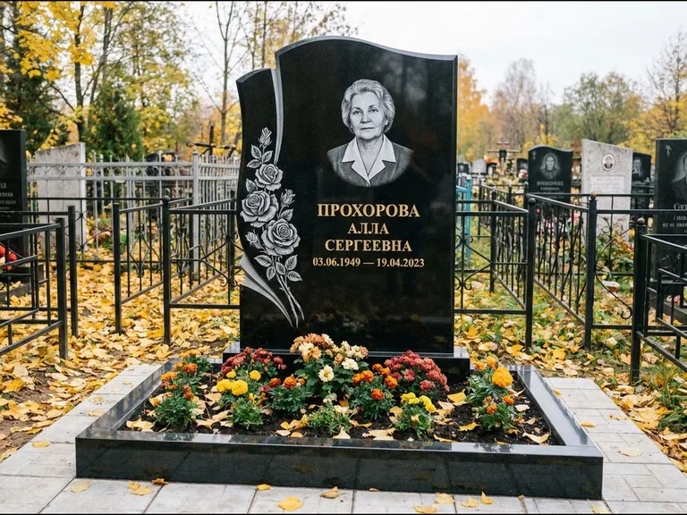 Гравировка портрета на чёрном граните — выполненная работа 20 в Нижнем Новгороде