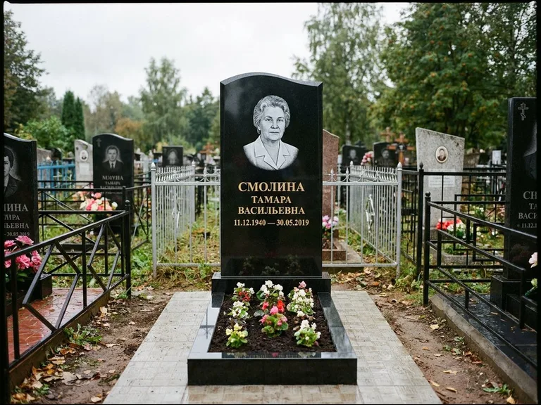 Гравировка портрета на чёрном граните — выполненная работа 22 в Нижнем Новгороде