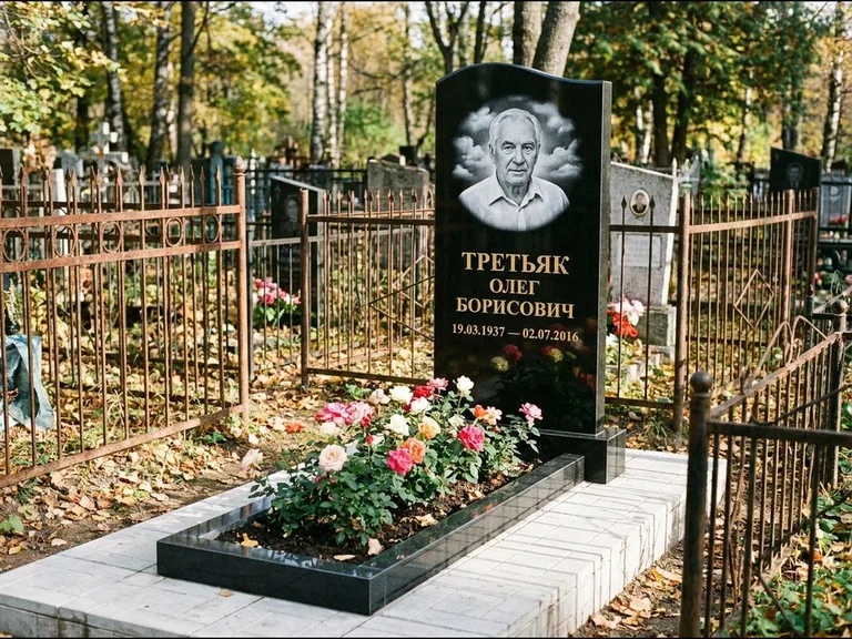 Гравировка портрета на чёрном граните — выполненная работа 23 в Нижнем Новгороде