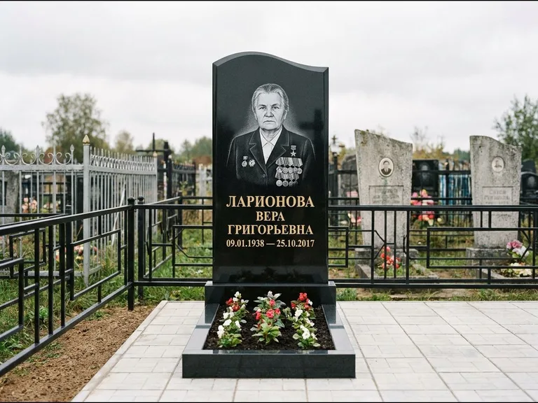 Гравировка портрета на чёрном граните — выполненная работа 28 в Нижнем Новгороде