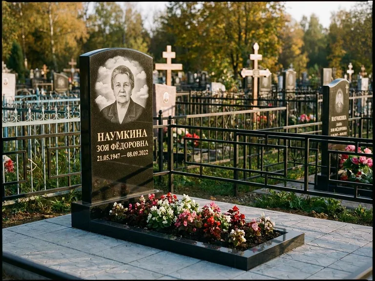 Гравировка портрета на чёрном граните — выполненная работа 30 в Нижнем Новгороде
