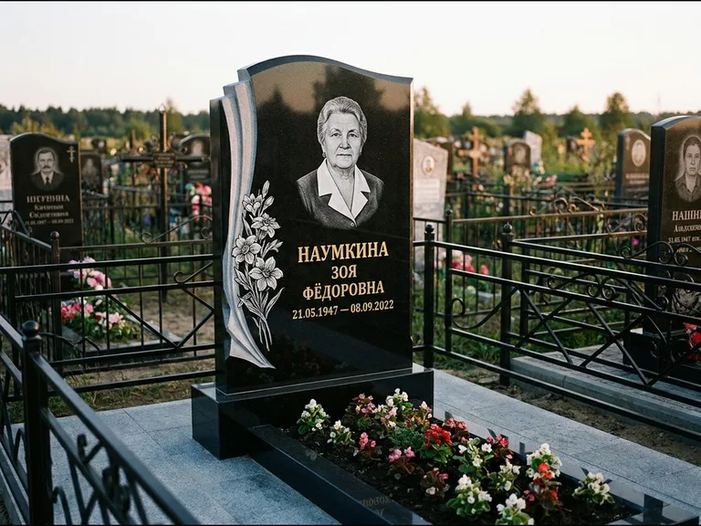 Гравировка портрета на чёрном граните — выполненная работа 6 в Нижнем Новгороде
