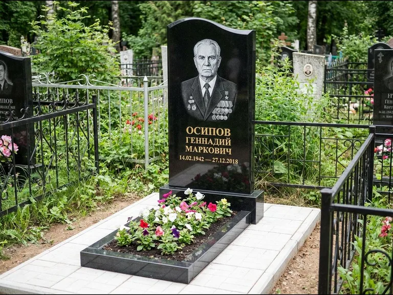 Гравировка портрета на чёрном граните — выполненная работа 7 в Нижнем Новгороде