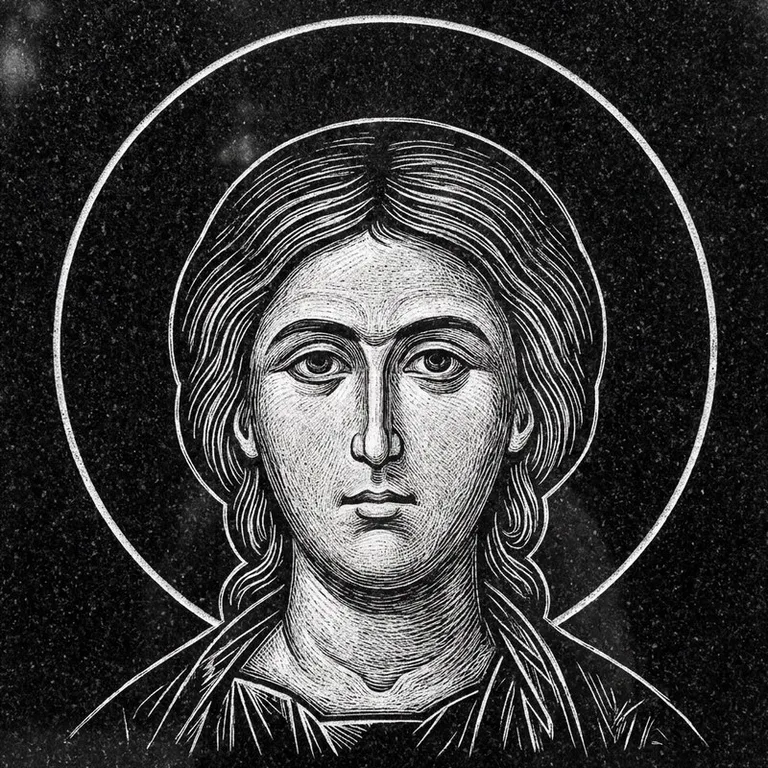 Эскиз иконы: Именная икона — святой покровитель по имени, гравировка на памятник в Нижнем Новгороде