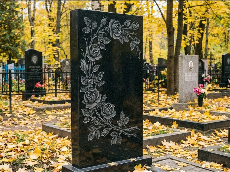 Цветы и орнамент — гравировка с выездом на кладбище в Нижнем Новгороде