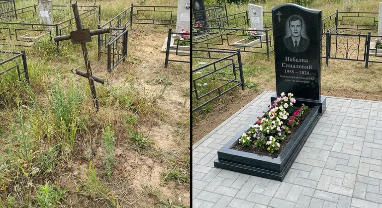 Памятник под ключ: запущенная могила до и ухоженный мемориал после в Нижнем Новгороде