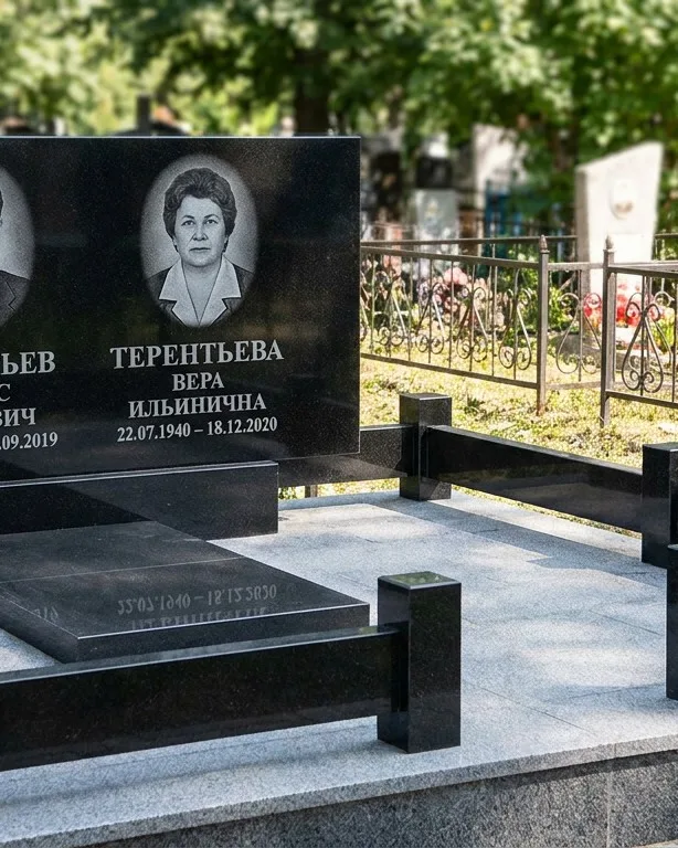 Премиум памятник под ключ с золочёной гравировкой в Нижнем Новгороде