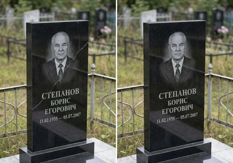 Восстановление надписи и портрета на памятнике: до и после в Нижнем Новгороде