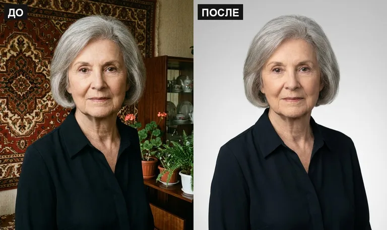 Ретушь фото на памятник — замена фона: до и после в Нижнем Новгороде