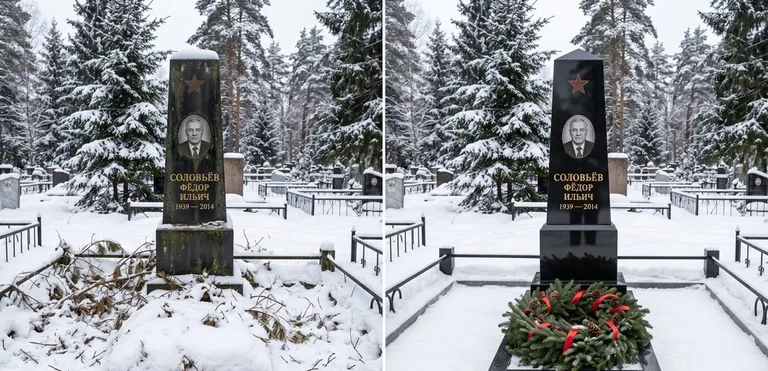 Уборка старого памятника до и после в Нижнем Новгороде