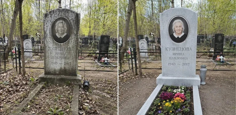 Уборка воинского захоронения до и после в Нижнем Новгороде