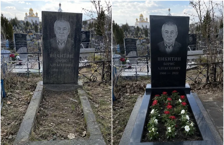 Диптих №3: покраска оградки и прополка цветника с тюльпанами — до и после в Нижнем Новгороде