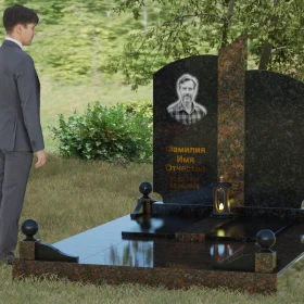 Светский вертикальный гранитный памятник - П068