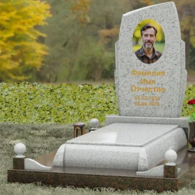 Вертикальный Комбинированный памятник для одного - П121