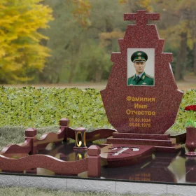 Гранитный вертикальный памятник на одного - П198