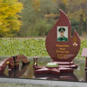 Гранитный вертикальный памятник на одного - П199
