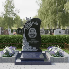 Элитный вертикальный гранитный памятник для одного - ПН006