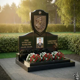 Вертикальный гранитный элитный памятник - ПН179