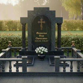 Элитный православный вертикальный гранитный памятник - ПН192