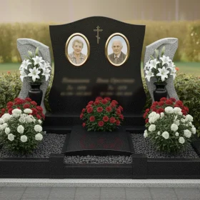 Элитный вертикальный гранитный памятник для одного - ПН199