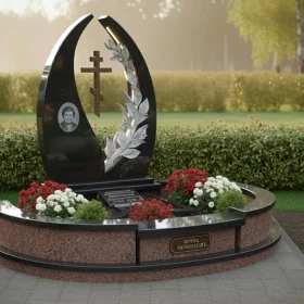 Православный Гранитный памятник с крестом - ПН374