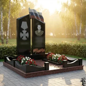 Элитный светский вертикальный памятник из гранита - ПН405