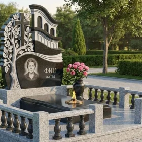 Элитный гранитный памятник с крестом православный - ПН438